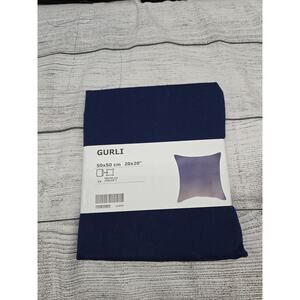 IKEA GURLI 100% Cotton 20"x 20" DARK BLUE Pillow Cushion Cover NEW WITH TAGS